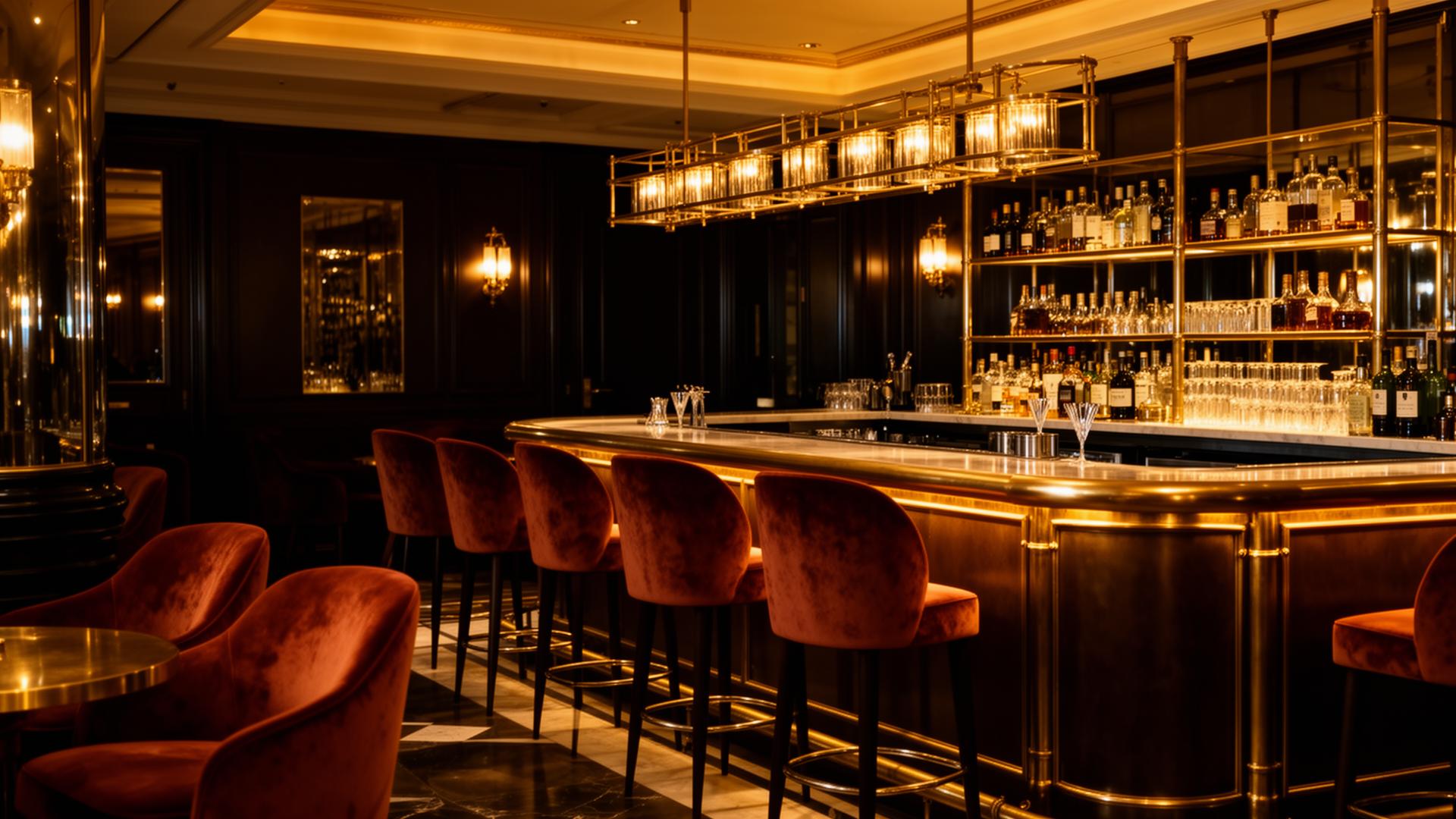 High-end venue with brass and velvet